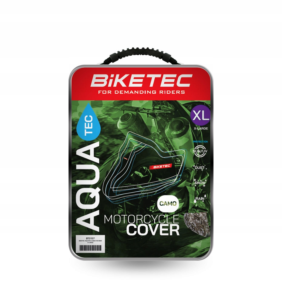 BIKETECOVÝ KRYT NA VODEODOLNÝ MOTOCYKL CAMO XL