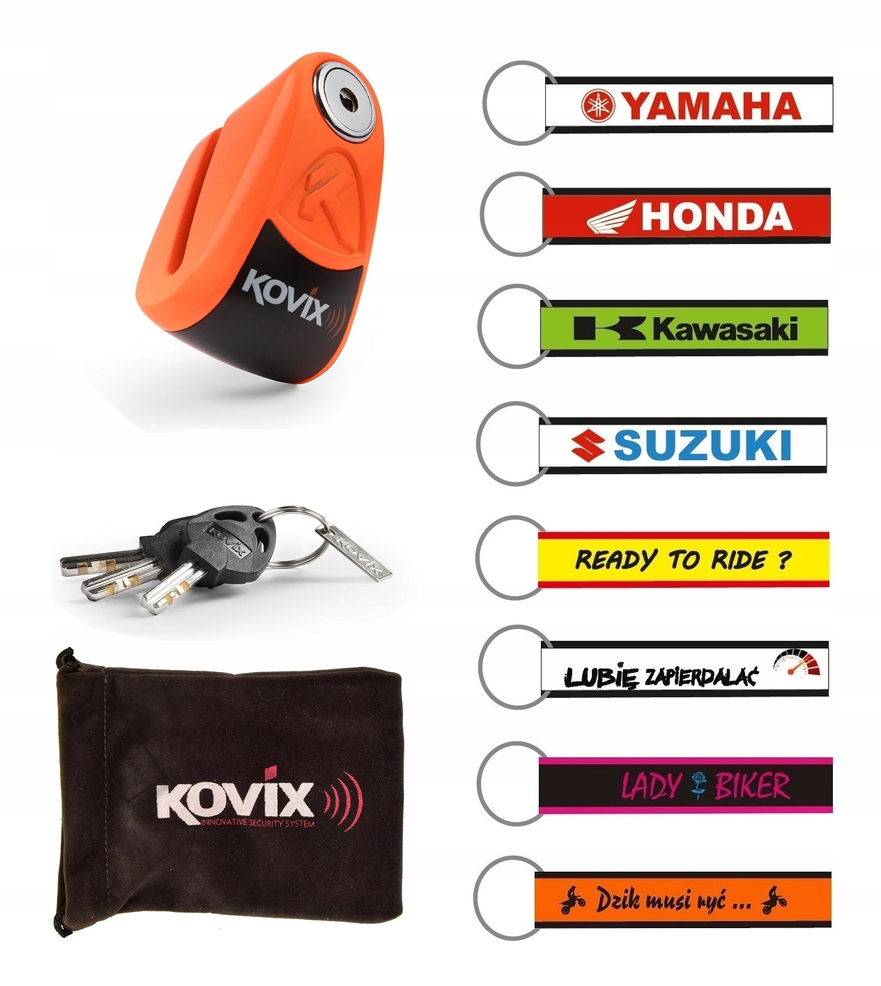 ŠTÍTOVÝ ZÁMOK S ALARMOM KOVIX KAZ10 FLUO 10mm