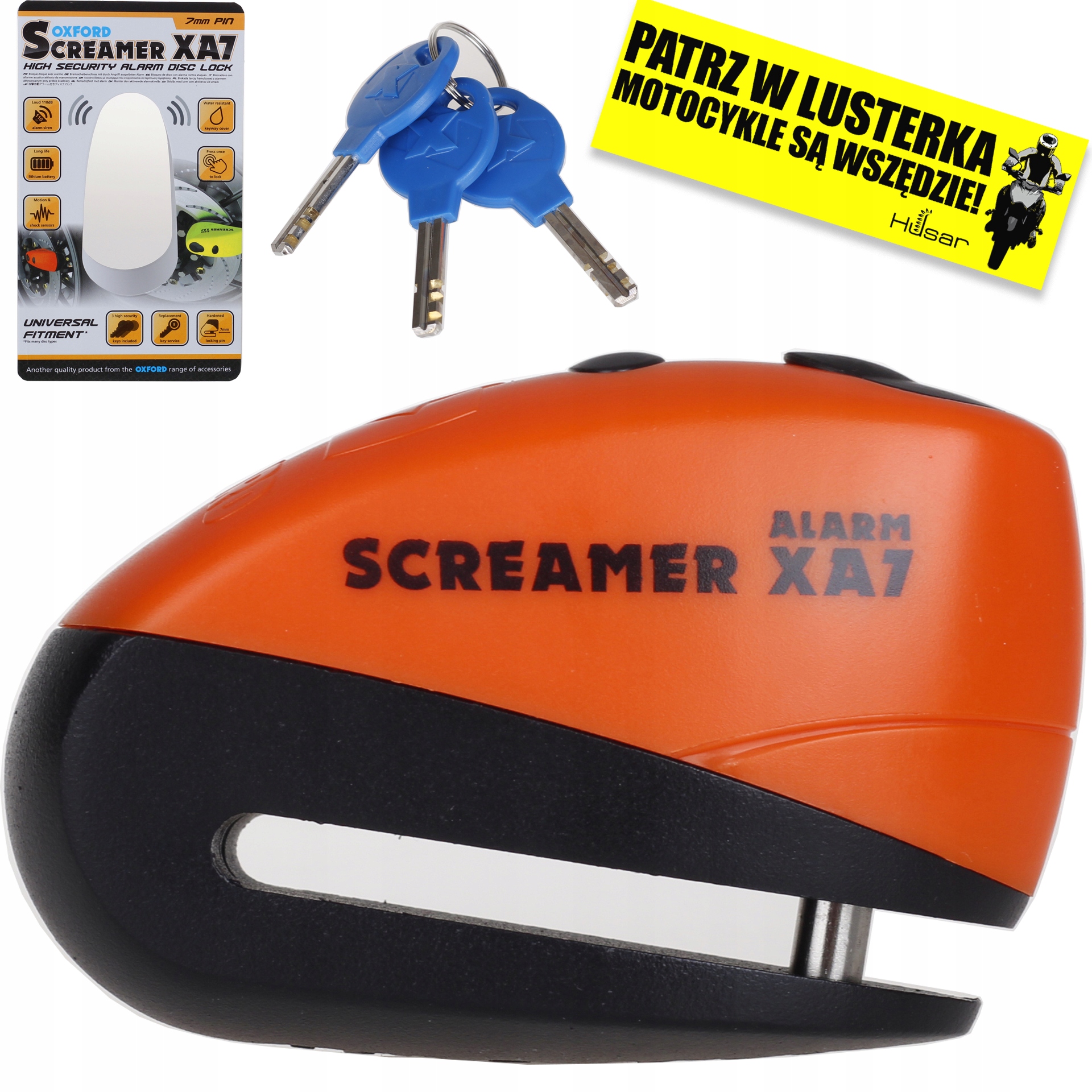 Zámok na motorku s alarmom OXFORD SCREAMER XA7