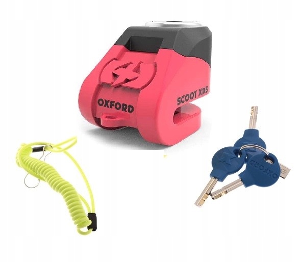 Zámok brzdového kotúča OXFORD SCOOT XD5 ružový