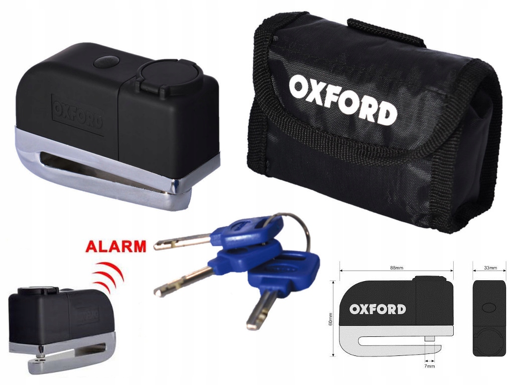 Zámok brzdového kotúča OXFORD SCREAMER so sirénou