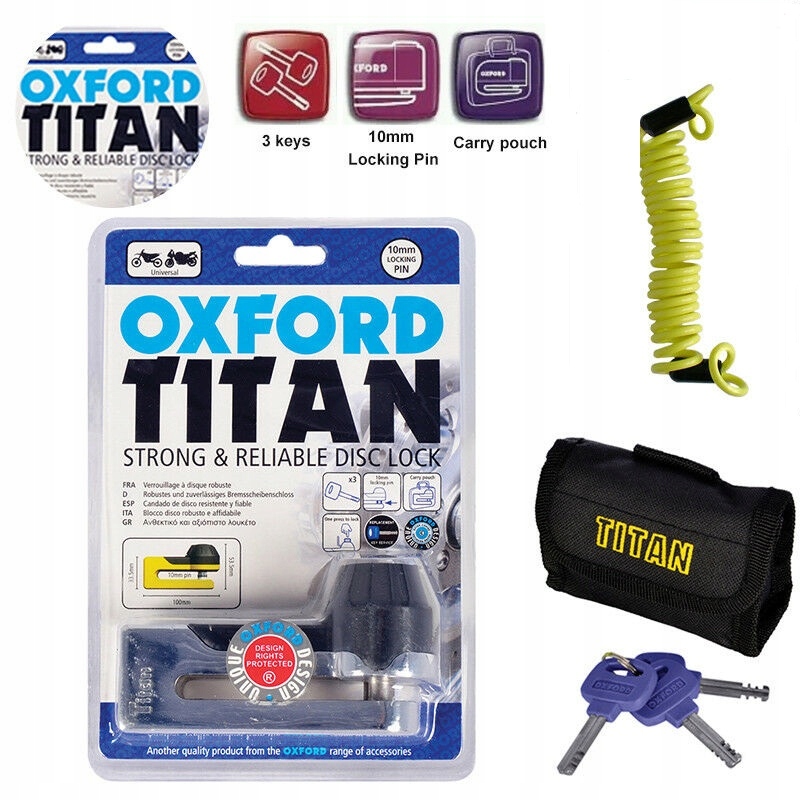 Zámok brzdového kotúča Oxford Titan Chrom od SM