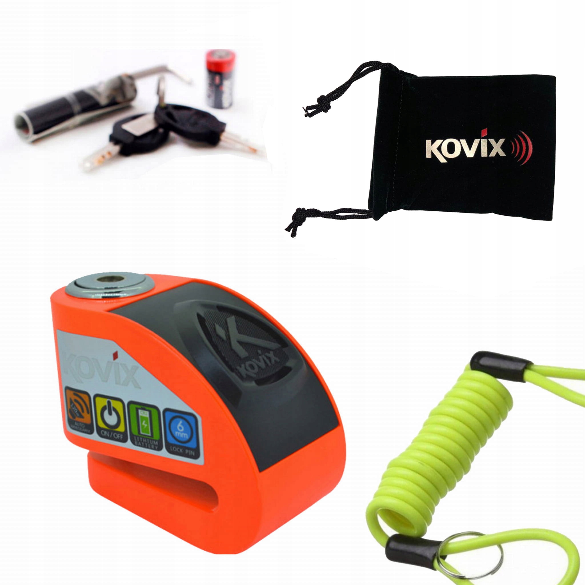 Zámok brzdového kotúča s ALARMOM KOVIX KD6
