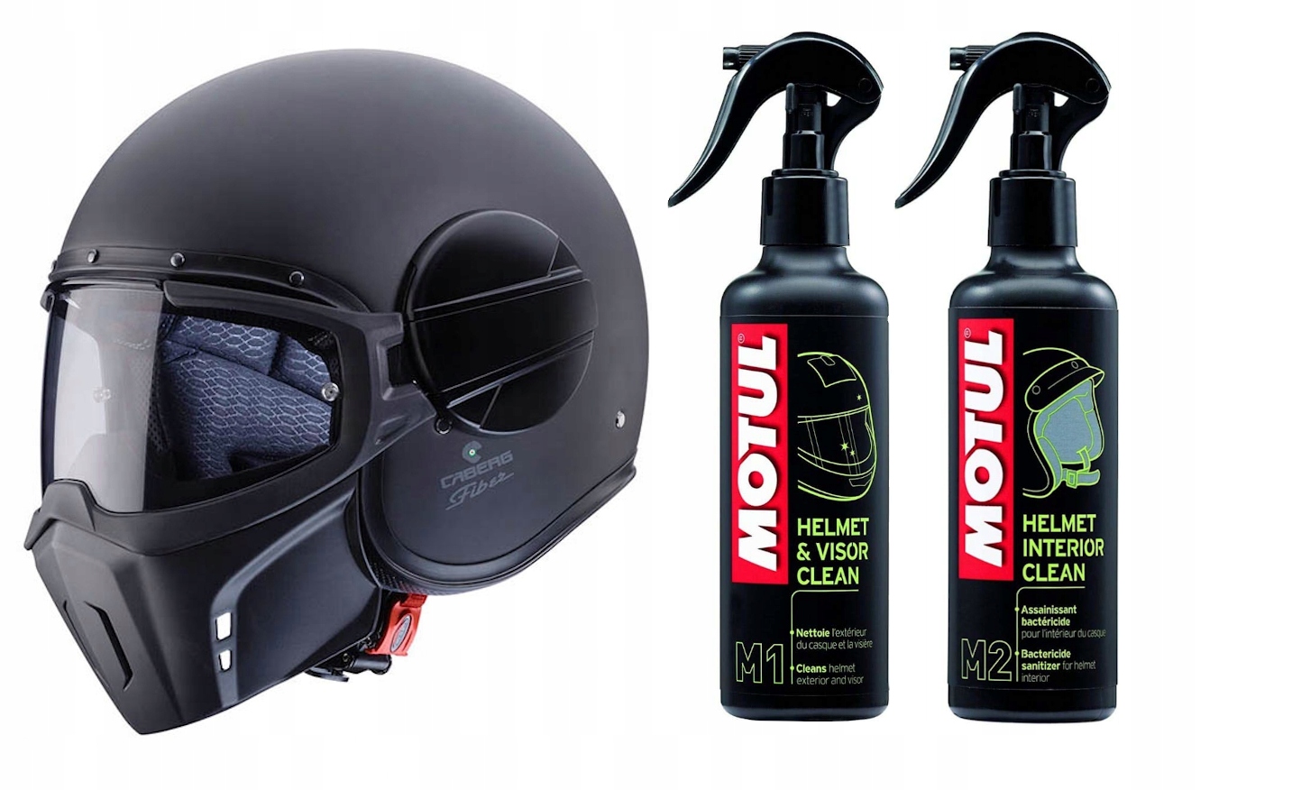 CABERG JET GHOST OTVORENÁ PRILBA ČIERNA MATNÁ + ZDARMA