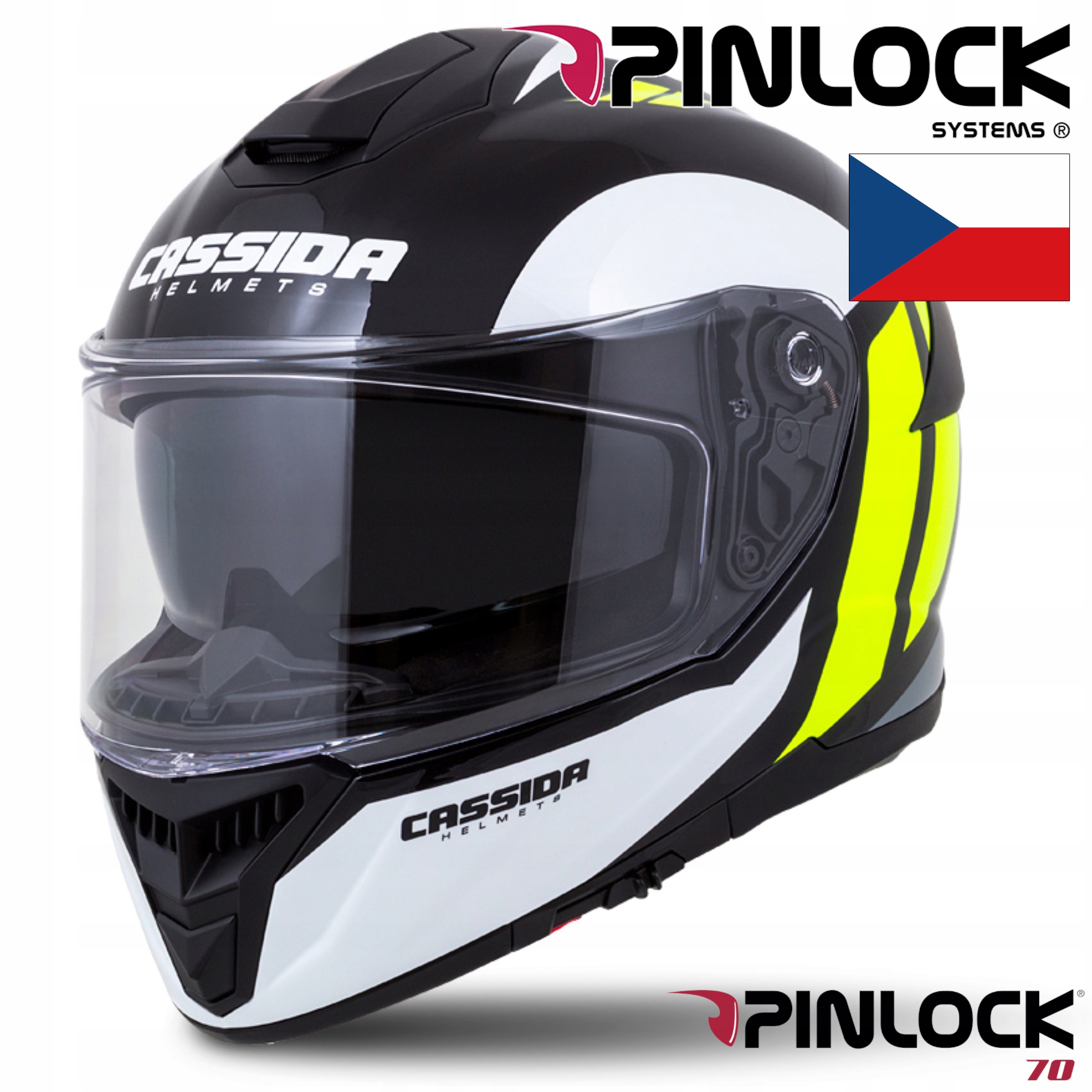 PRILBA NA MOTOCYKLE CASSIDA GT 2 FIBER + PINLOCK XS