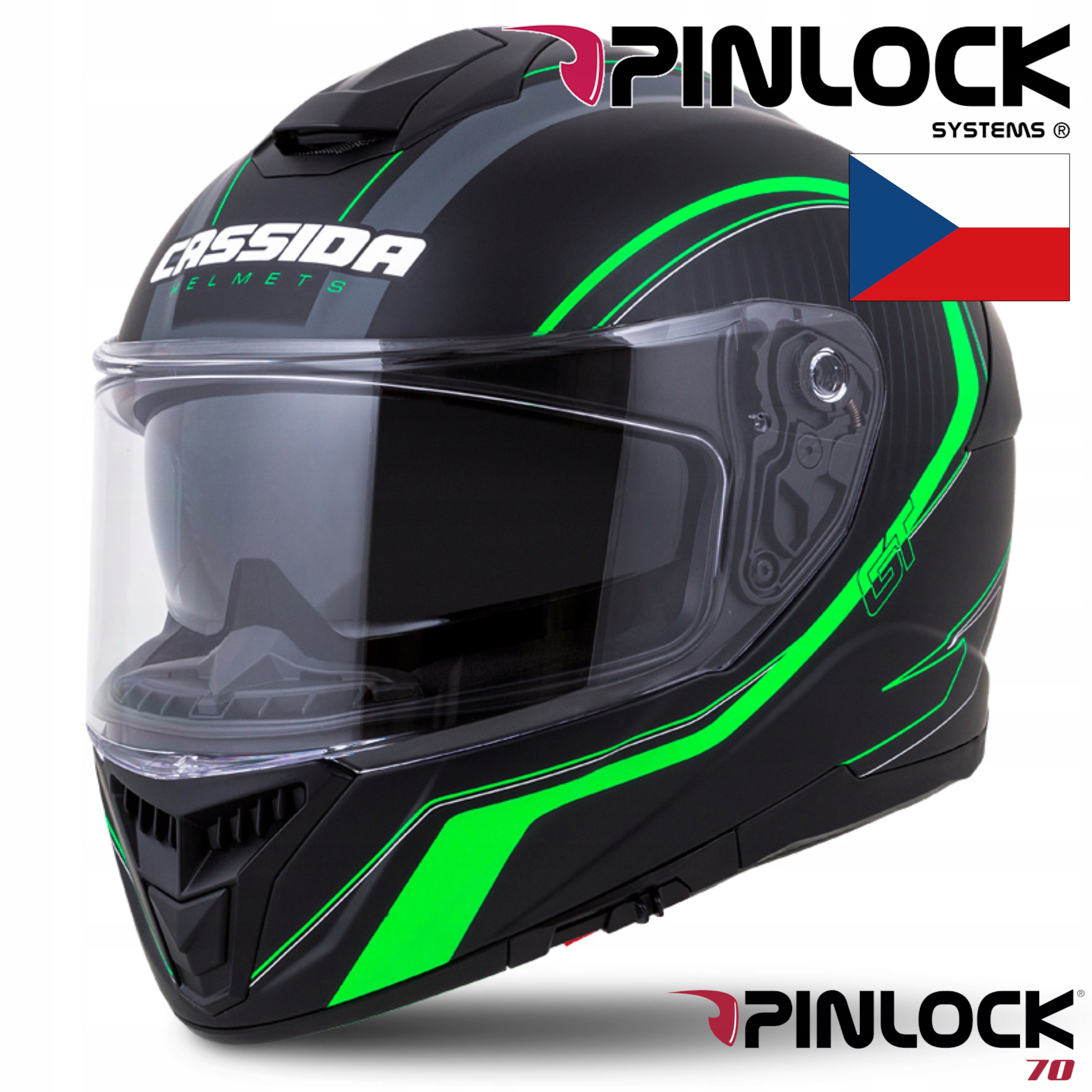 PRILBA NA MOTOCYKLE CASSIDA GT2 FIBER + PINLOCK S