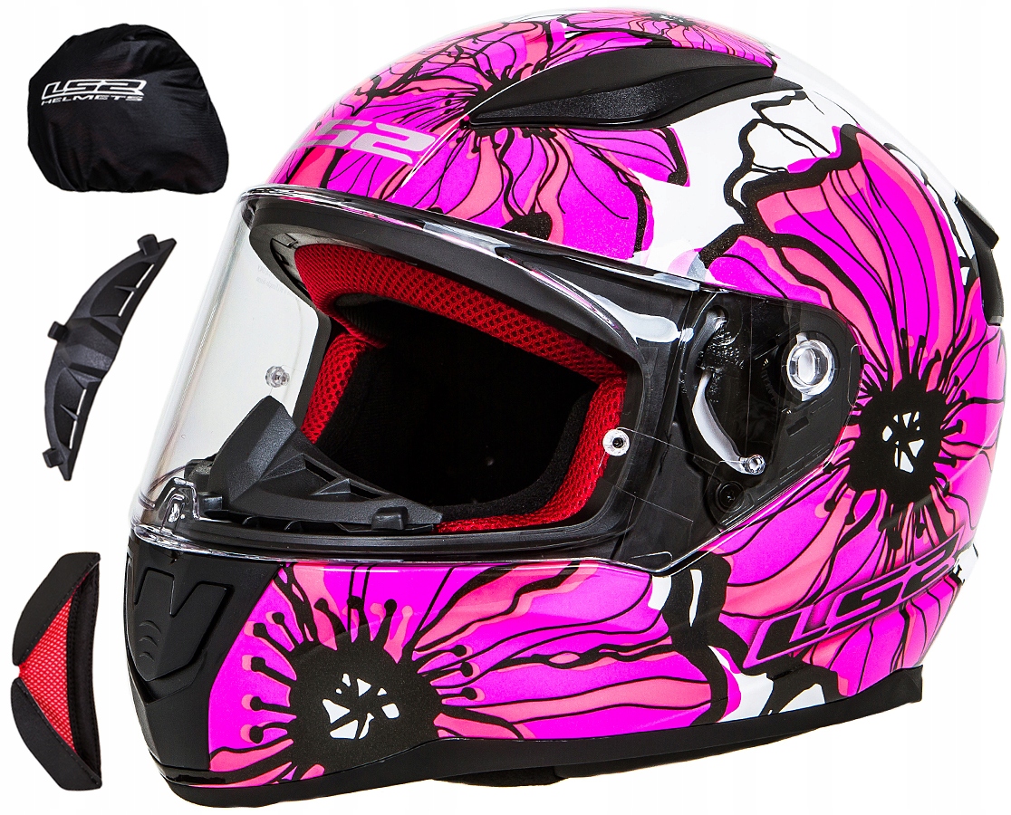 DÁMSKA PRILBA NA MOTOCYKLE LS2 RAPID POPPIES PINK r S