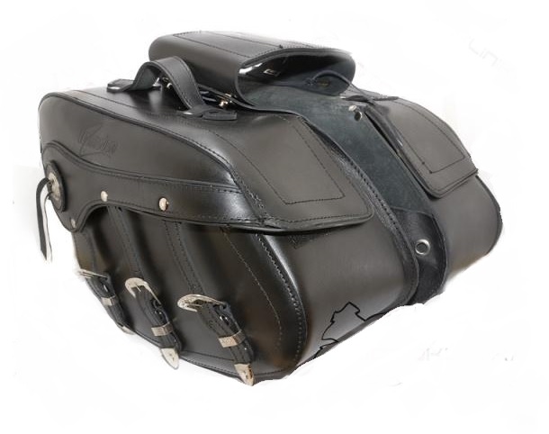 VEĽKÉ KOŽENÉ TAŠKY V MOTION CHOPPER MOTOCYKLU!