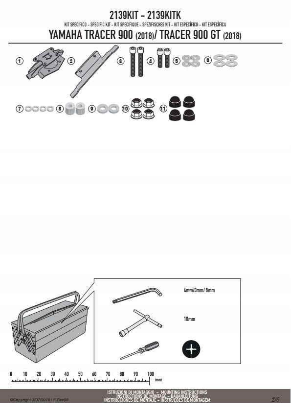 GIVI 2139KIT MONTÁŽNA SADA PLXR2139 BEZ RÁMU