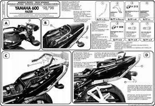 GIVI 340F PRÍPADOVÝ RÁM YAMAHA FZS 600 FAZER