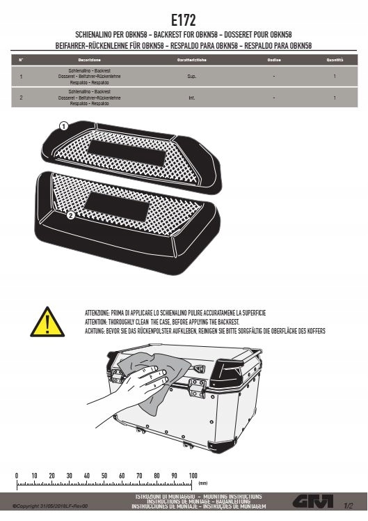 GIVI E172 OPERAČNÁ SKRUTKA PRE CASE OBKN58 (V.2018)
