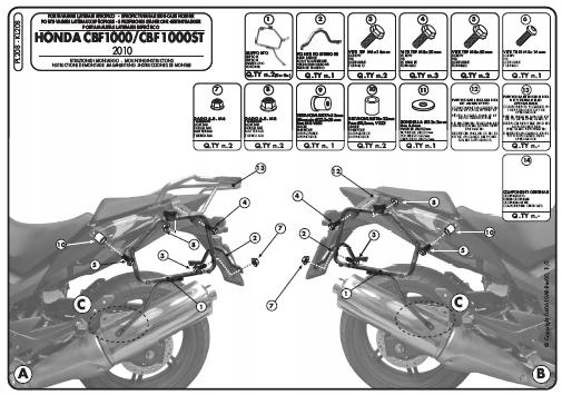 GIVI PL208 bočný nosič HONDA CBF 1000 10-14