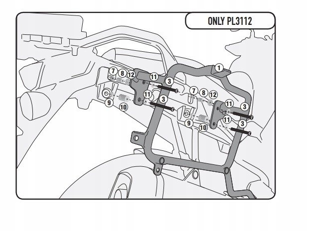 GIVI PL3112 RÁM PRÍPADU SUZUKI DL 650 V-Strom
