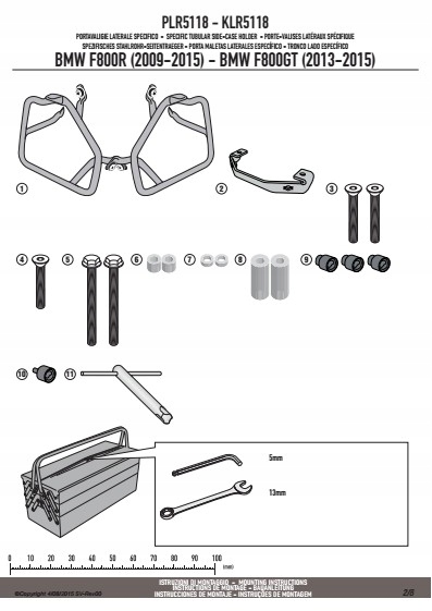 Bočný nosič GIVI PLR5118 pre BMW F800R / GT