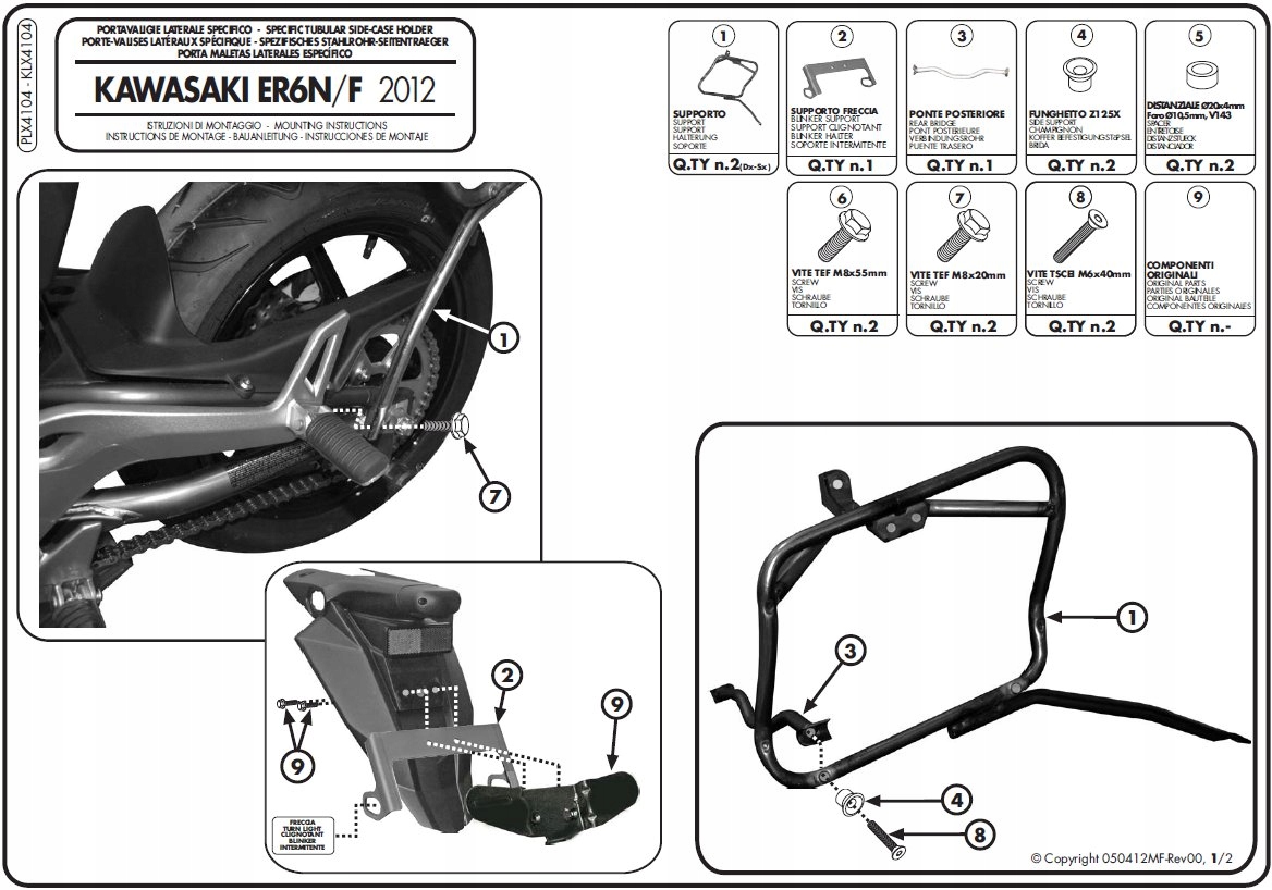 GIVI PLX4104 bočný nosič v35 Kawasaki ER-6n