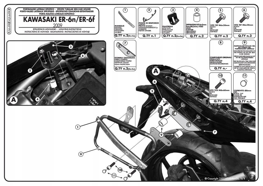 GIVI PLX449KIT MONTÁŽNA SADA PLX449 BEZ RÁMU