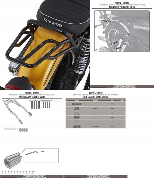 GIVI SR8202 HLAVNÝ RÁMOVÝ RÁM MOTOGIZZI V9
