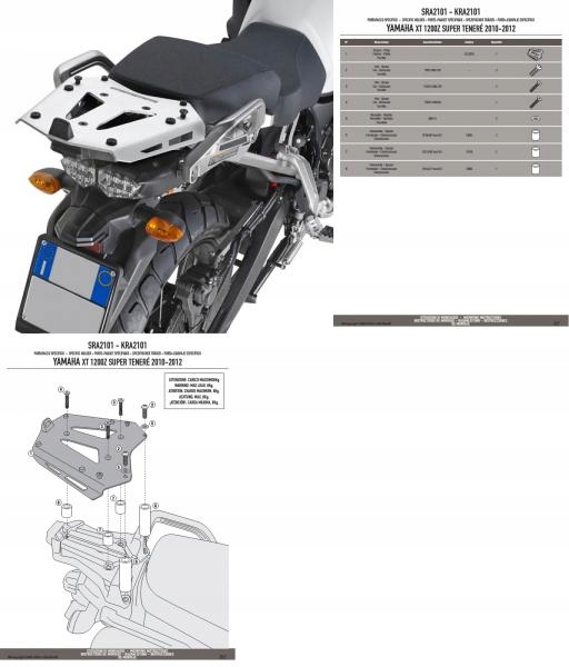 GIVI SRA2101 ŠPECIÁLNA MONTÁŽ YAMAHA XT 1200Z