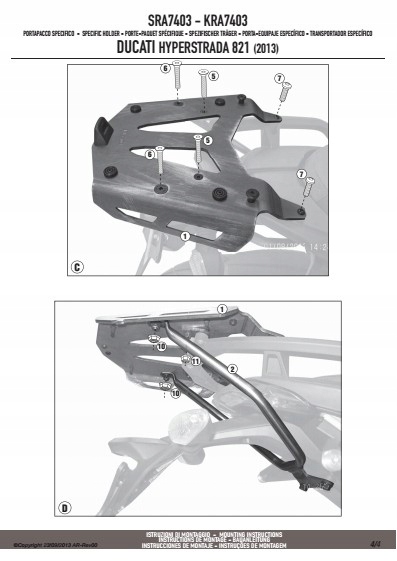 GIVI SRA7403 ALU centrálny stojan pre Hyperstrad