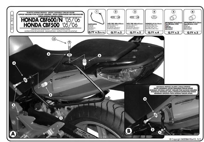 Nosič kufrov GIVI T218 pre Honda CBF