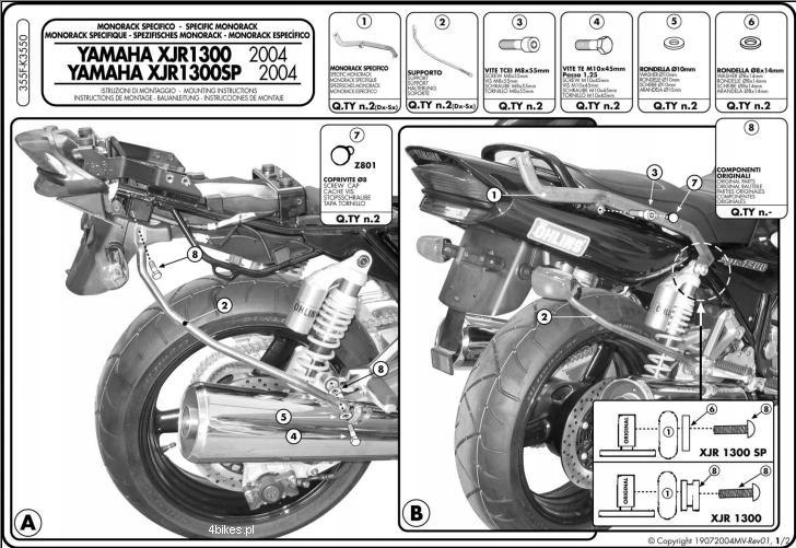 Rám Monorack Givi 355F Yamaha XJR 1300