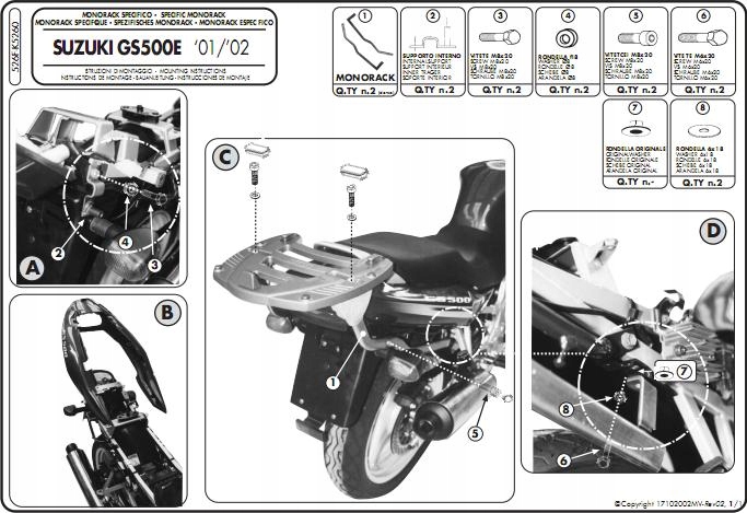 Givi 526F Centrálny nosič pre GS 500 E / F