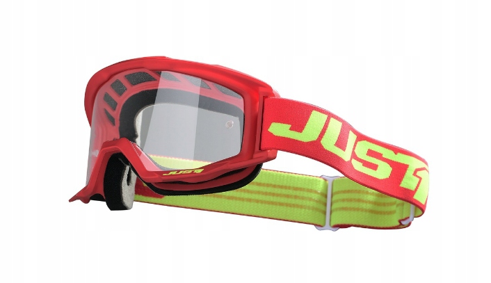 Neónové moto okuliare Just1 Vitro červeno-žlté