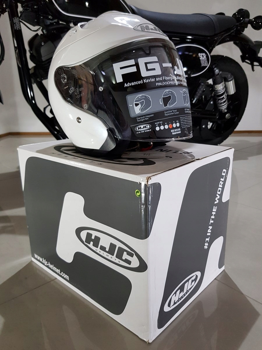 HJC FG-JET Pearl White Ryan L AKCIA!