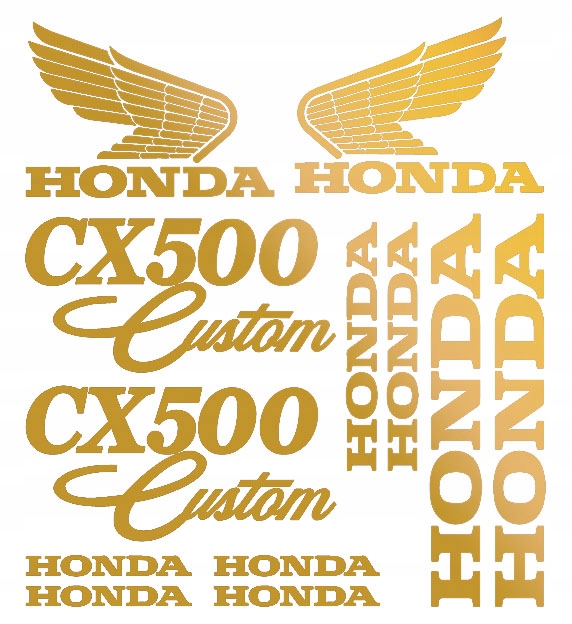 Sada samolepiek HONDA CX500 _ ZLATÁ, STRIEBORNÁ, MEDNÁ