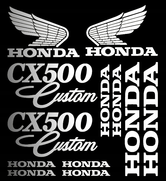HONDA CX500 _ sada nálepiek _ CHROM