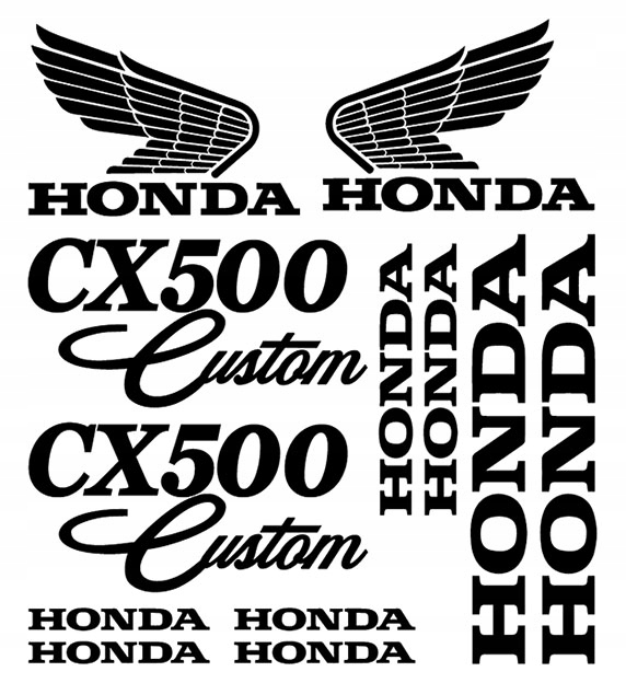 HONDA CX500 __ obtisky _ sada _ FARBY