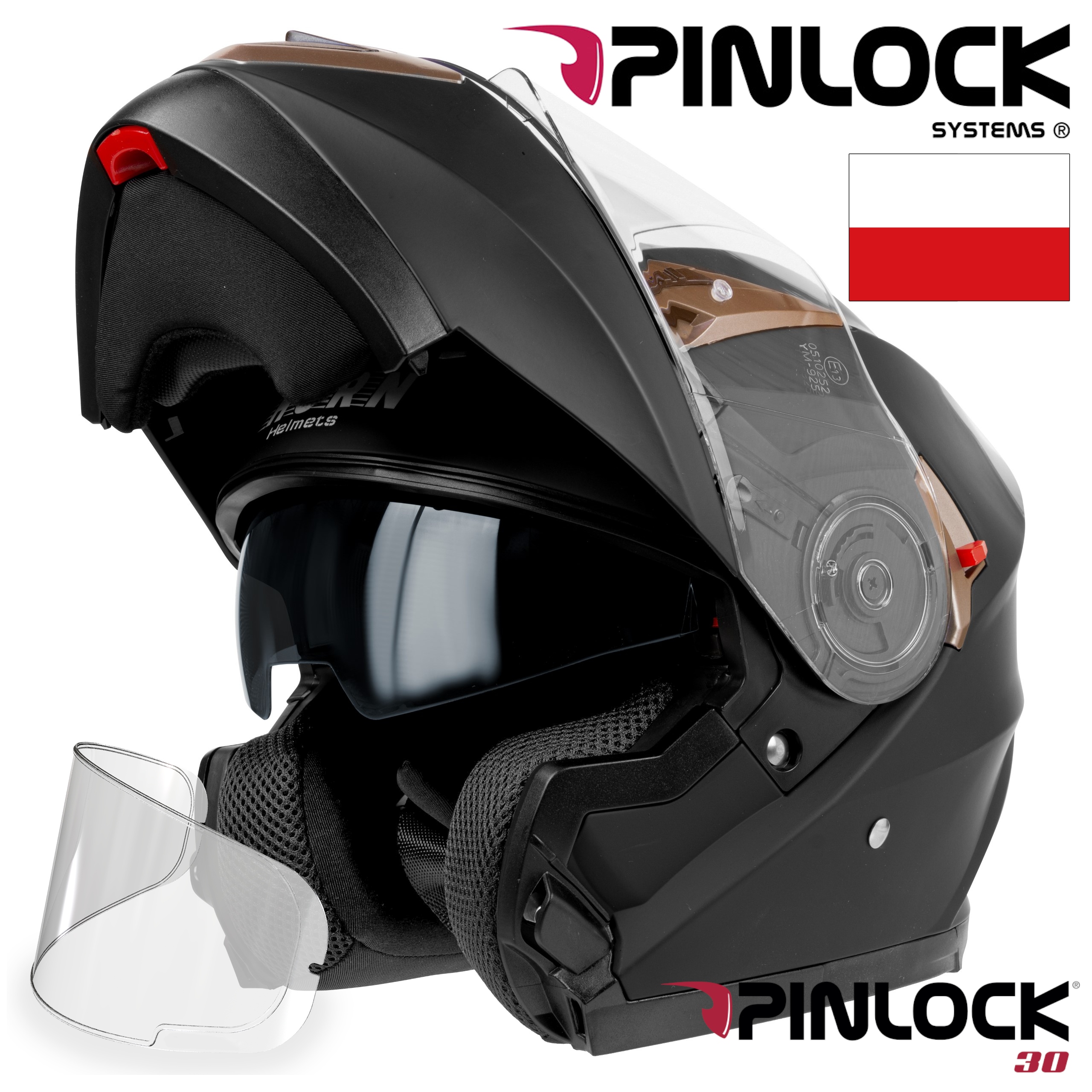 HORNOVÁ MOTOCYKLOVÁ PRILBA SLNEČNÝ VIDEL + PINLOCK