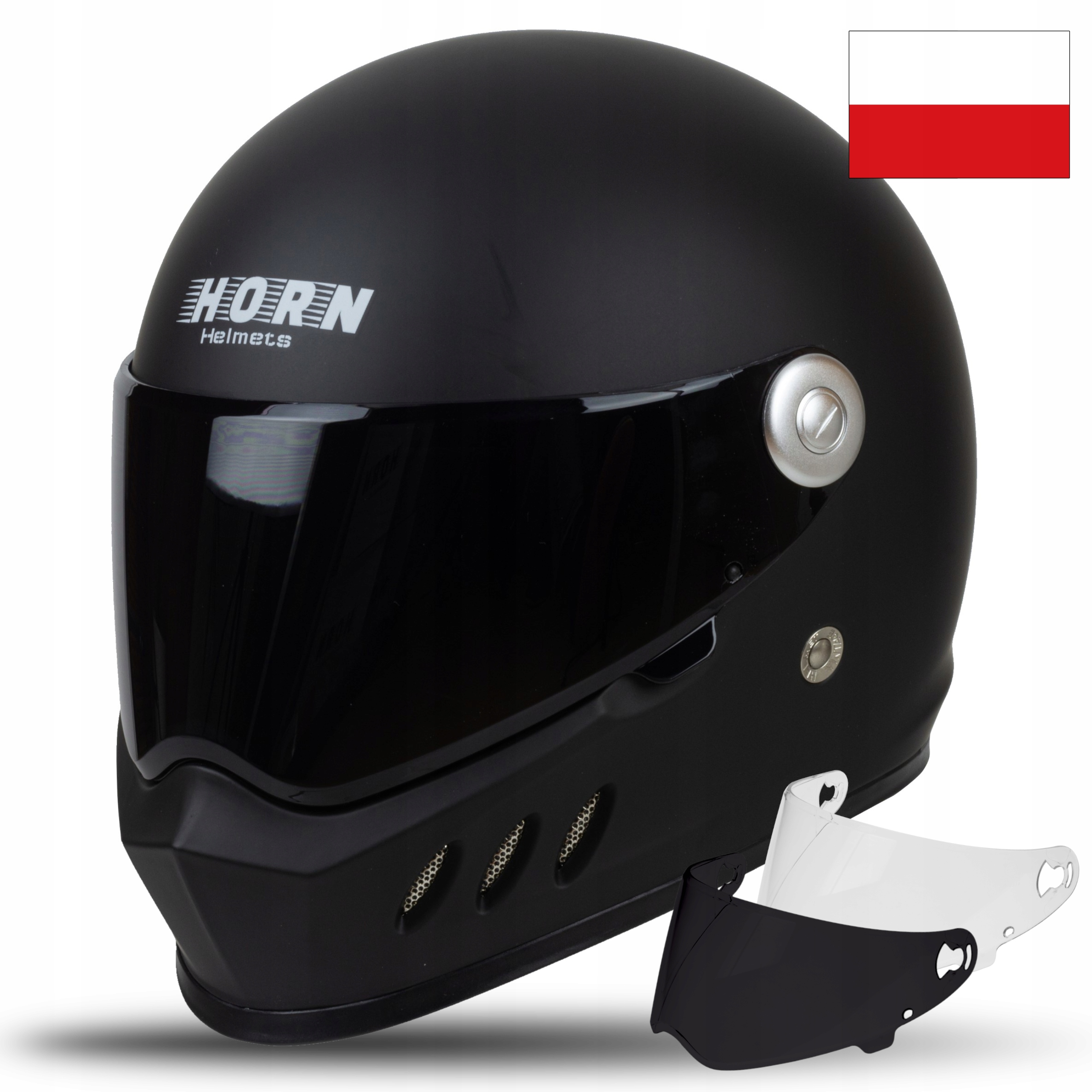 PRILBA MOTORCYKLOV HORN RINTAGE + ČIERNE SKLO Ľ
