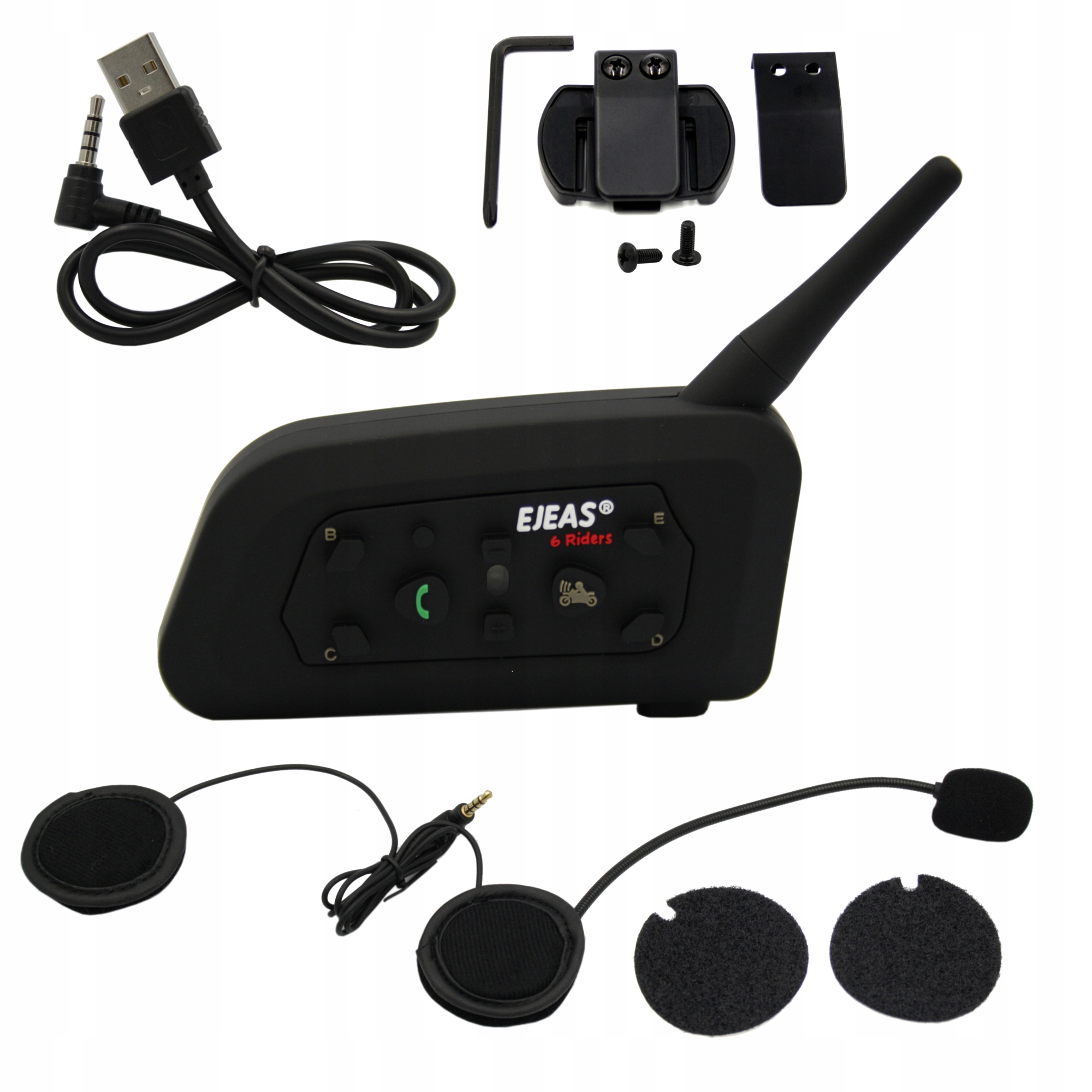 MOTOCYKL INTERCOM EJEAS V6 PRO 1200M 6 OSÔB S PRILBOU