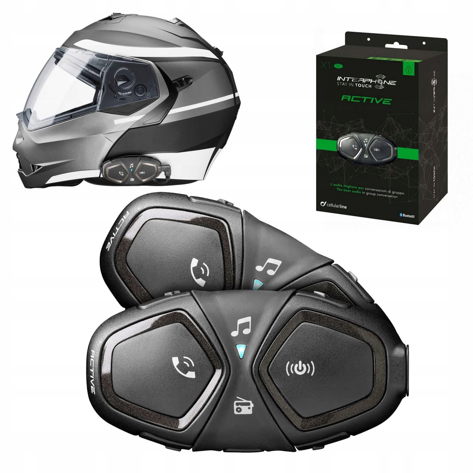 INTERPHONE ACTIVE PL Motocyklový interkom [2 balenia]