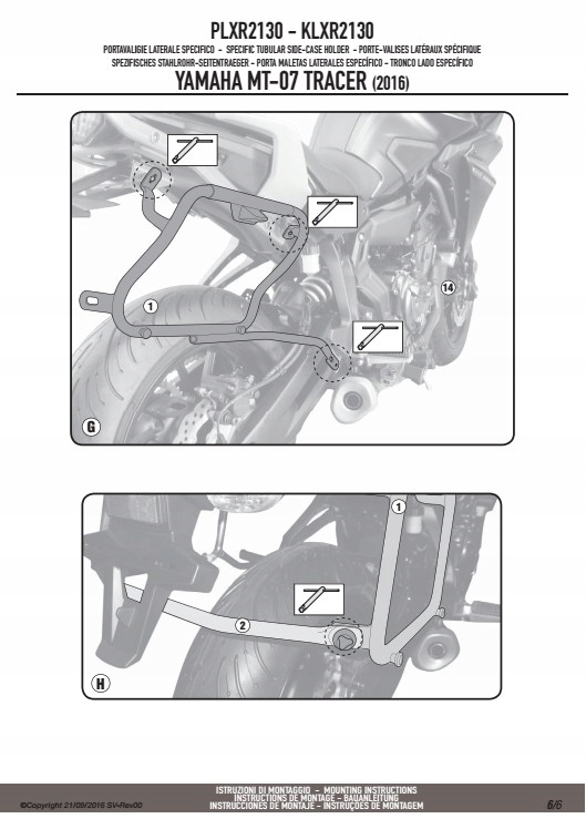 KAPPA KLXR2130 BOČNÝ RÁM RÁM YAMAHA MT 07
