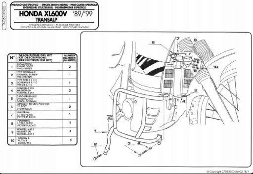KAPPA KN22 GMOLES HONDA XL 600 V TRANSALP (89 - 99)