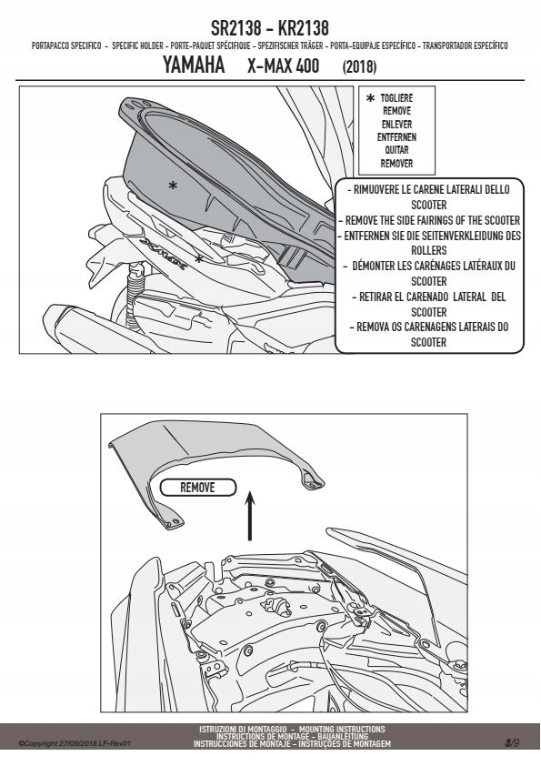 KAPPA KR2138 HLAVNÝ RÁMOVÝ RÁM YAMAHA X-MAX