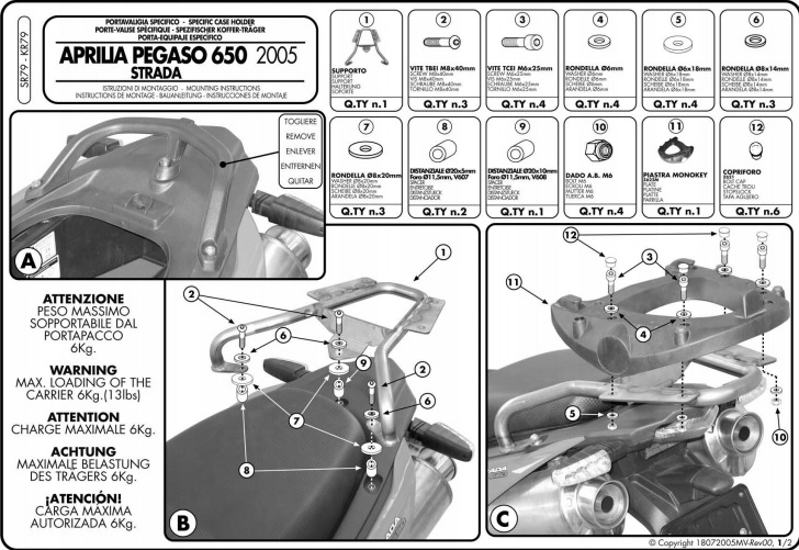 CENTRÁLNY PRÍPAD RÁMU KAPPA. APRILIA PEGASO 650