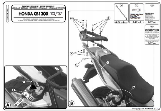 STREDNÝ PRÍPAD KAPPA FRAME. HONDA CB 1300 / S 03-09