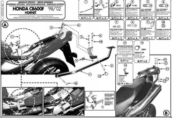 CENTRÁLNY PRÍPAD RÁMU KAPPA. HONDA HORNET 600 98-02