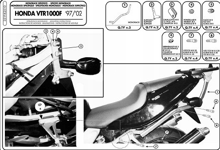 CENTRÁLNY PRÍPAD RÁMU KAPPA. HONDA VTR 1000F 97-04
