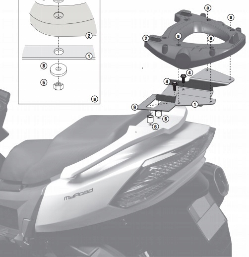 STREDNÝ PRÍPAD KAPPA FRAME. KYMCO MYROAD 700 11-14