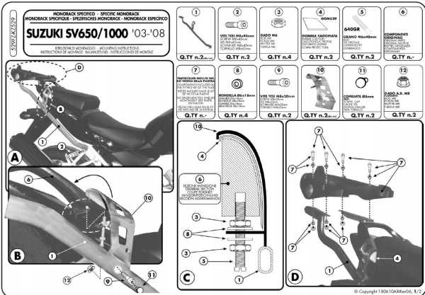 KAPPA RÁM PRIESTORU CENTRÁLNE SUZUKI SV 650 / S 03-08