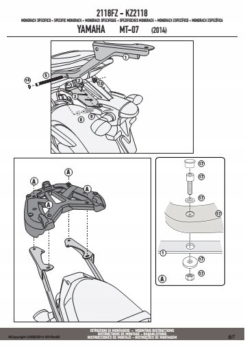 STREDNÝ PRÍPAD KAPPA FRAME. YAMAHA MT 07 700 14-15