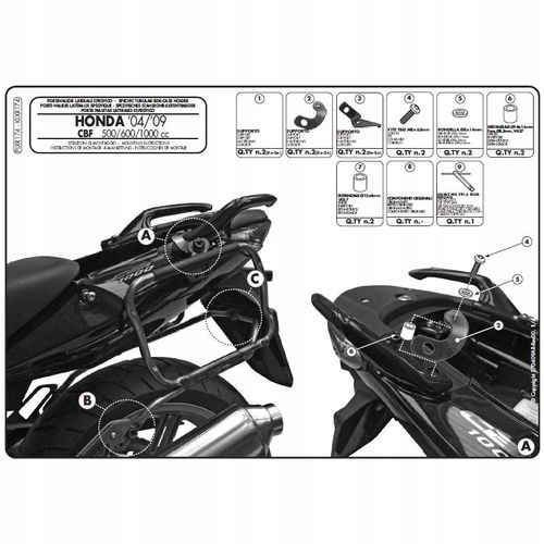 BOČNÝ RÁM KAPPA KAPPA HONDA CBF500 / 600/1000