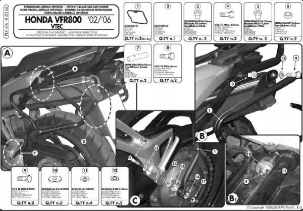 RÁM KAPPA PRE BOČNÉ PRÍPADY HONDA VFR 800