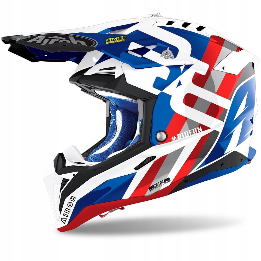 PRILBA AIROH AVIATOR 3 DÚHOVÁ MODRÁ / ČERVENÁ M ZADARMO!