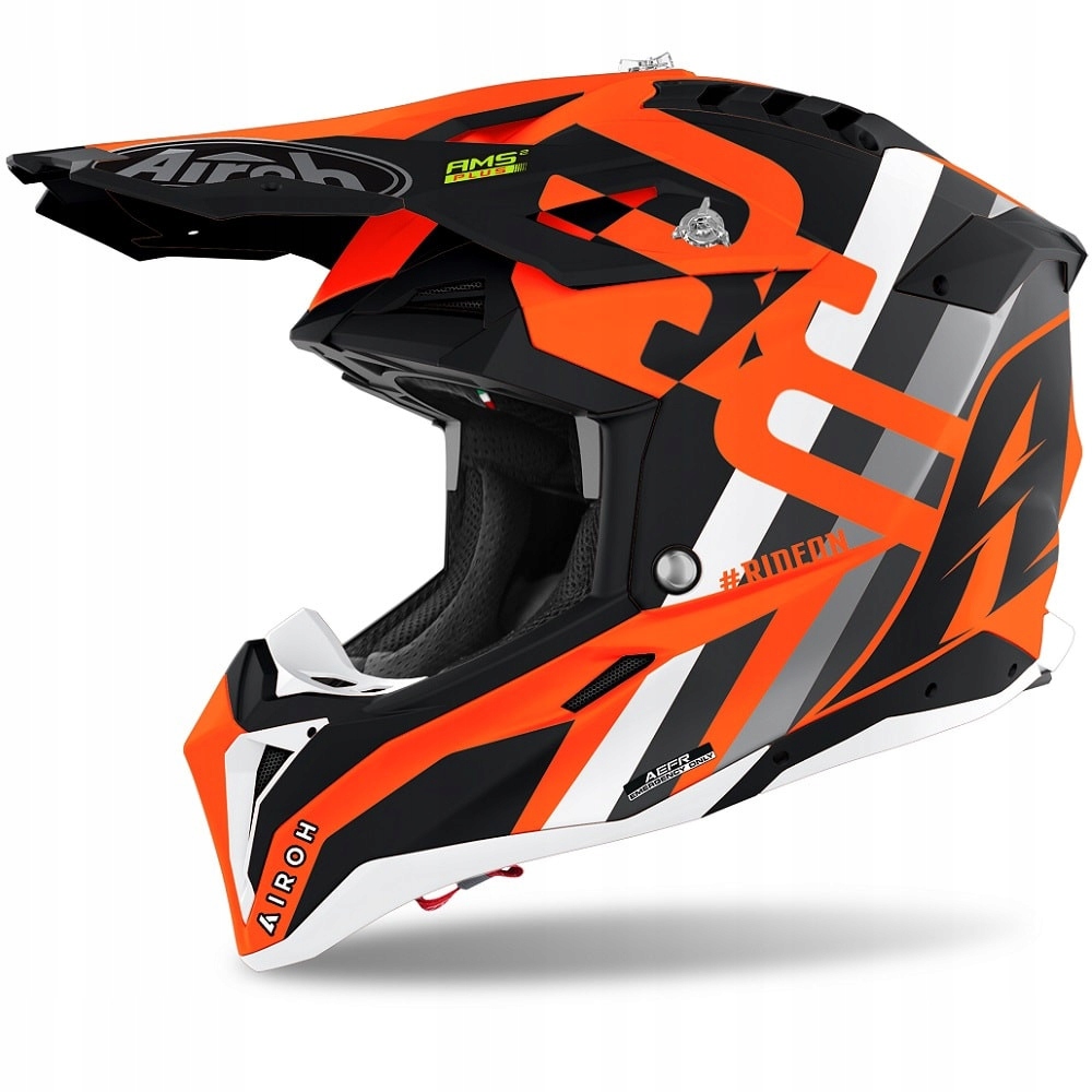 PRILBA AIROH AVIATOR 3 DÚHOVÁ ORANŽOVÁ MATNÁ M ZADARMO!