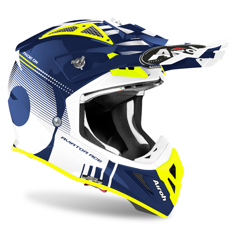 PRILBA AIROH AVIATOR ACE NEMESI BLUE GLOSS XS + ZADARMO